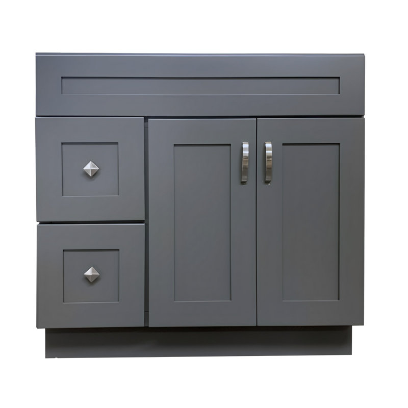 Vanity Atelier 36'' Bathroom Vanity Sink Base Cabinet with Drawers in Grey Shaker & Reviews ...
